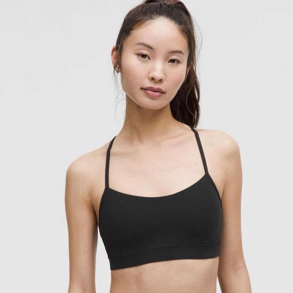 lululemon athletica Black Thin-Strap Sports Bralette